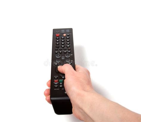 Hand Holding Tv Remote Control Stock Image Image Of Control Concept