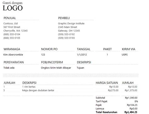 Contoh Invoice Pengertian Tujuan Tipe Elemen Dan Tips Membuatnya