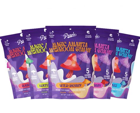 Purple Magic Amanita Mushroom Gummies Pack Limitless Shrums