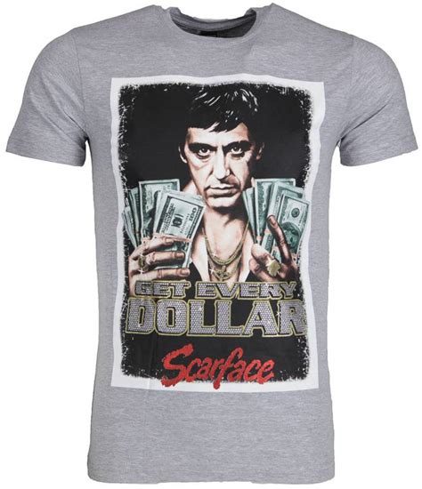 Local Fanatic T Shirt Scarface Get Every Dollar Grijs Style Italy