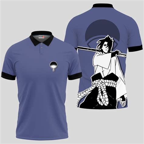 Sasuke Uchiha Polo Shirts Custom Manga Anime Gear Otaku