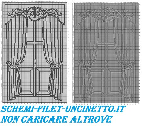 Tenda Classica Con Filestra Filet Uncinetto Schema Gratis Filet All