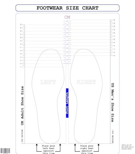 Printable Mens Shoe Size Chart Printable Calendars At A Glance