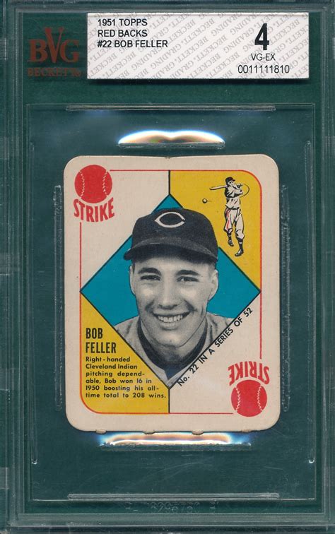 Lot Detail 1951 Topps Red Backs 22 Bob Feller BVG 4