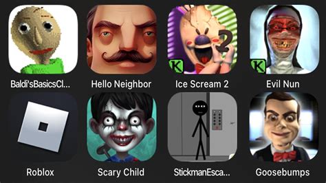 Baldi S Basics Classic Hello Neighbor Ice Scream 2 Evil Nun Roblox