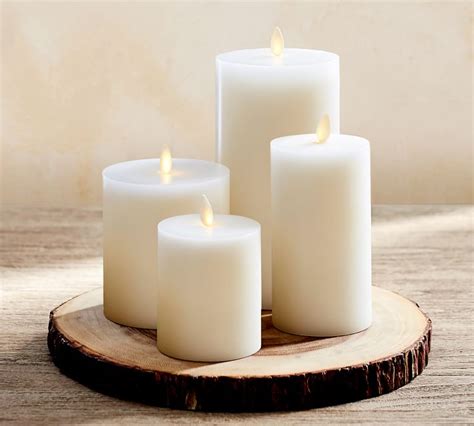 Premium Flickering Flameless Wax Pillar Candles Pottery Barn