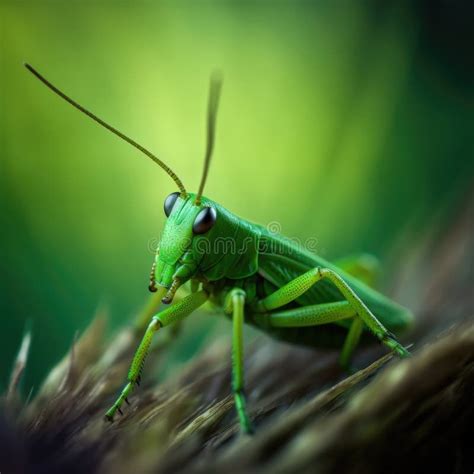 Green Grasshopper Macro Stock Illustration Illustration Of Head 275887781