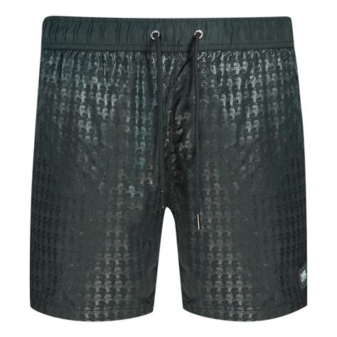 Karl Lagerfeld Kl Mbm Black Swim Shorts In Green For Men Lyst