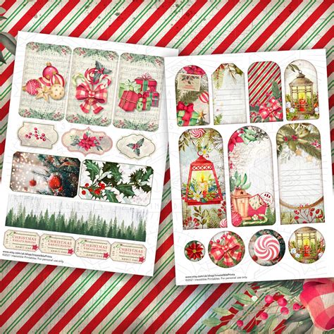 Traditional Christmas Junk Journal Printable Kit Holidays Etsy