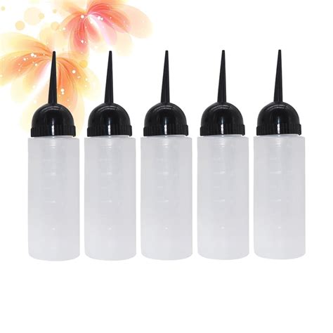 5pcs 120ml Hair Dye Bottles Refillable Oblique Nozzle Hair Coloring