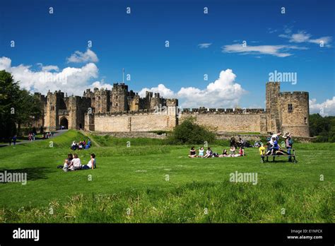 Alnwick Castle Northumberland Where Harry Potter Was Filmed Stock