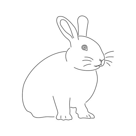 Premium Vector | Rabbit sitting sketch engraving Vector illustration