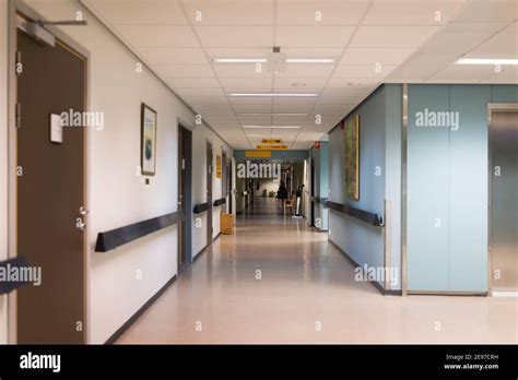 Indoor Corridor Of Modern Hospital Stock Photo Alamy