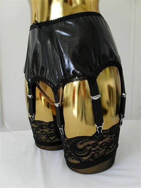 Xs Xxl 4 14 Strap Black Sexy Shiny Wetlook Pvc Burlesque Designer