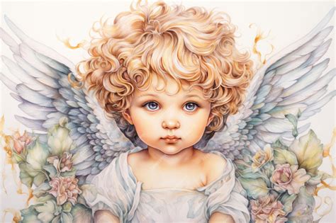 Premium Ai Image Illustration Of Cute Little Angel With Wings Ai Generated