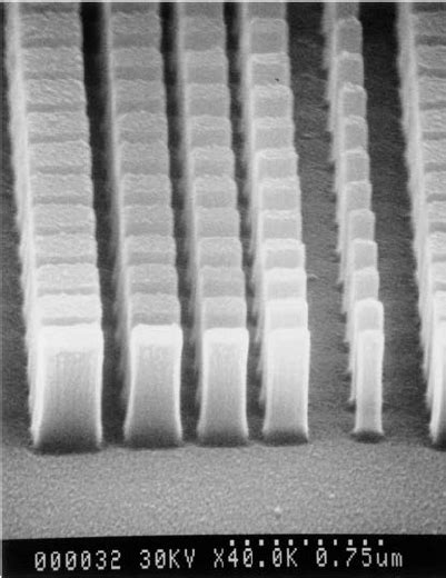 Scanning Electron Micrograph Of The Blazed Binary Subwavelength