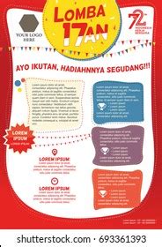 Flyer Lomba Agustus Vector Stock Vector Royalty Free