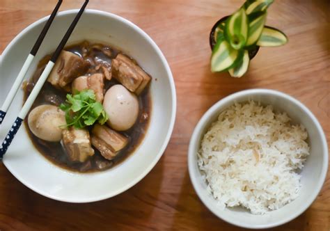 Braised Pork Belly With Eggs — Soy Ginger