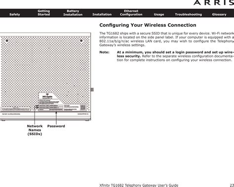 ARRIS Group TG1682-2 Touchstone Wireless Telephony Gateway User Manual ...