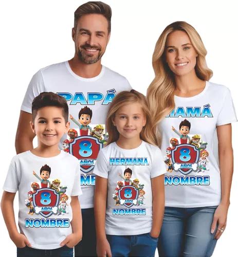 Kit Familiar Playeras Personalizadas Cumplea Os Paw Patrol Env O Gratis