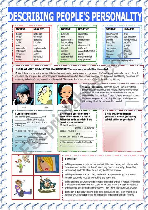 Describing People´s Personality Esl Worksheet By Nuria08