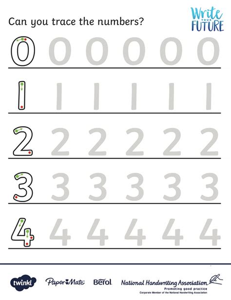 Number Formation Practice Sheets