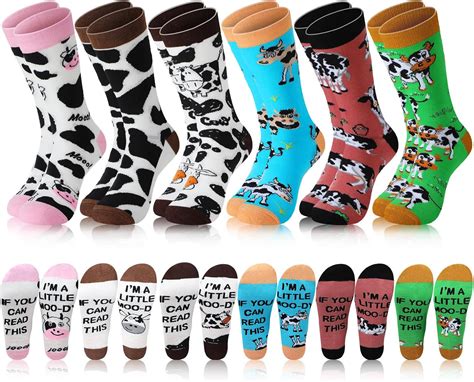 Amazon Jeyiour Pairs Cow Socks For Women Novelty Cow Stuff Socks