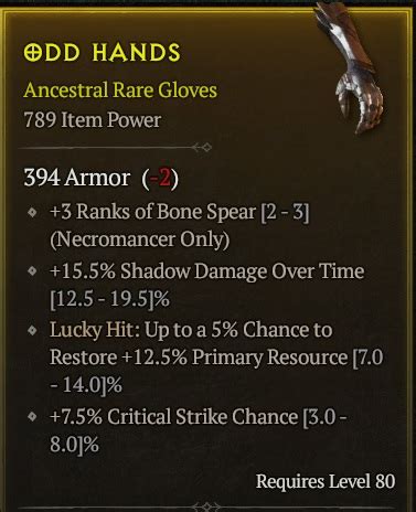 O Bone Spear Gloves 3 4 Crit Essence Topic D2jsp