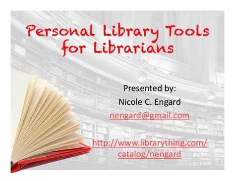 Personal Library Tools For Librarians