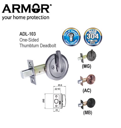 Armor Adl S Steel Sus One Sided Thumbturn Deadbolt Lock Lazada