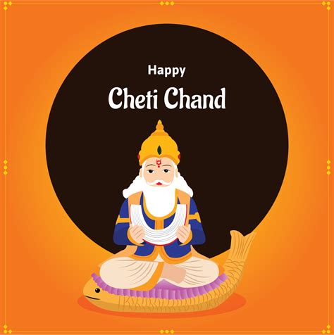 Happy Cheti Chand Jayanti Jhulelal Jayanti Lord Cheti Chand Vector ...