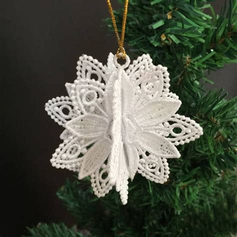 3D FSL Snowflakes Free Standing Lace Machine Embroidery Etsy Canada