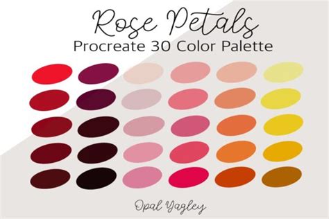 Rose Petals Procreate Color Palette Graphic By Opal Yagley Creative