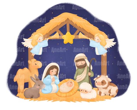 Christmas Nativity Png, Nativity Clip Art, Christian Clip Art, Religion Clip Art, Jesus Birth ...