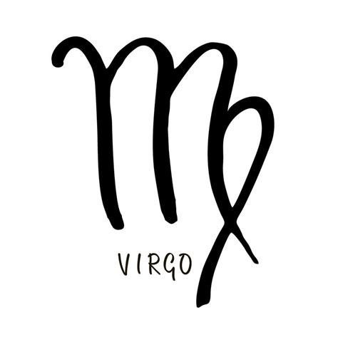 Astrological Virgo Zodiac Sign Hand Drawn Vector Illustration Simple