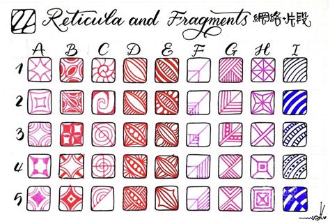 Zentangle Patterns Reticula Fragments Page Eva Wu