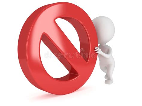 D Man With Forbidden Sign Stock Illustration Illustration Of Human