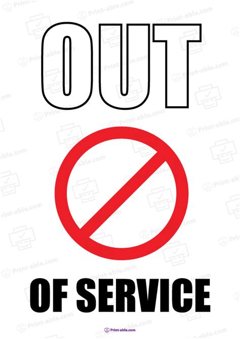 Out of Service Sign Printable 3711 | Print-able.com