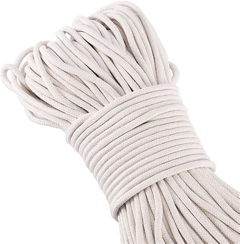 Zeonhak 328 Ft Twisted Cotton Rope Spool 1 4 Inch Off White Braided Line String For All Purpose