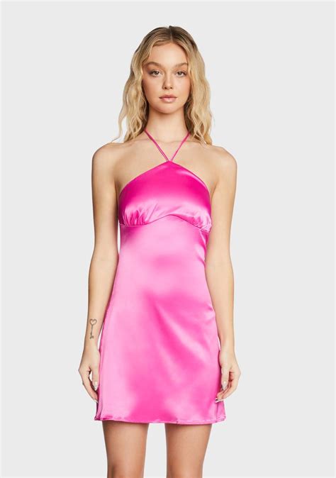 Pink Satin Halter Dress Ppgbbe Intranet Biologia Ufrj Br