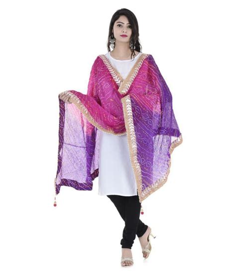 Apratim Pink Art Silk Bandhej Dupatta Price In India Buy Apratim Pink