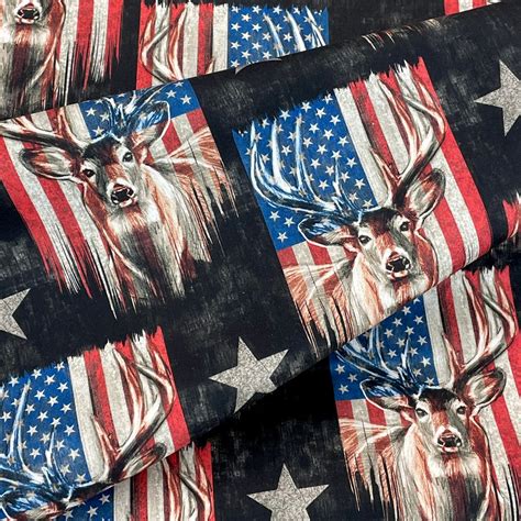 Patriotic Deer American Flag Red White Blue Black Stars And Stripes