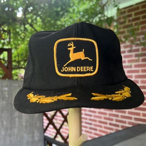 John Deere Accessories Vintage John Deere Patch Gold Leaf Scrambled Eggs Snapback Hat Cap