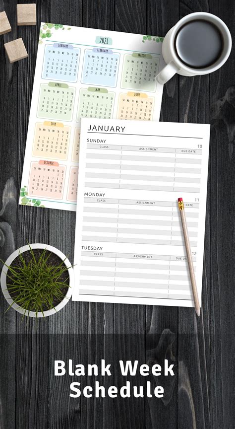 blank week schedule weekly schedule full week hourly schedule