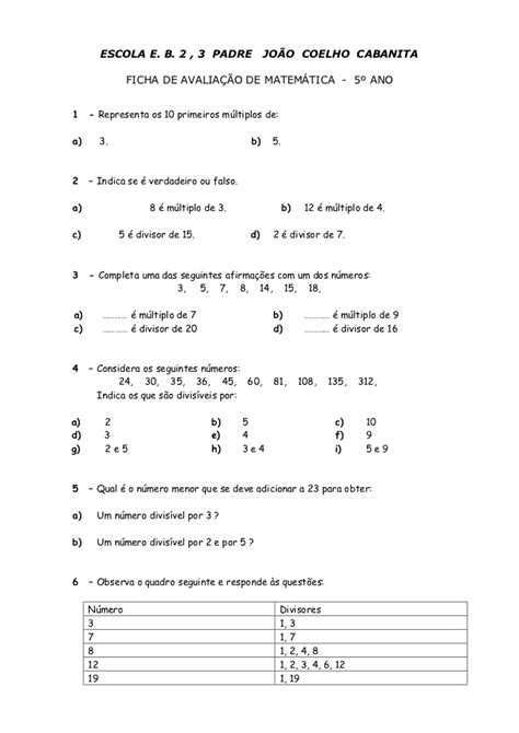 Atividades Sobre NÚmeros Naturais 4° 5° E 6º Ano