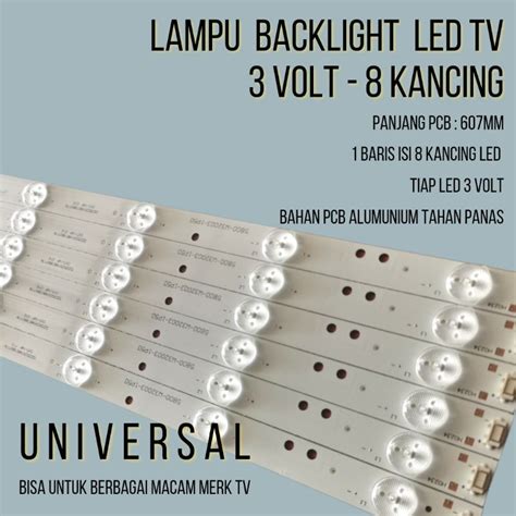 Jual Lampu Backlight Tv Led V K Volt Kancing Cembung Universal