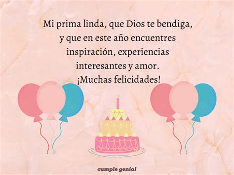 Mi Prima Linda Que Dios Te Bendiga Cumple Genial