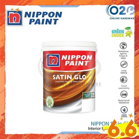 5L Nippon Paint Satin Glo Nippon Paint Satin Glo Cat Dinding Wall Paint