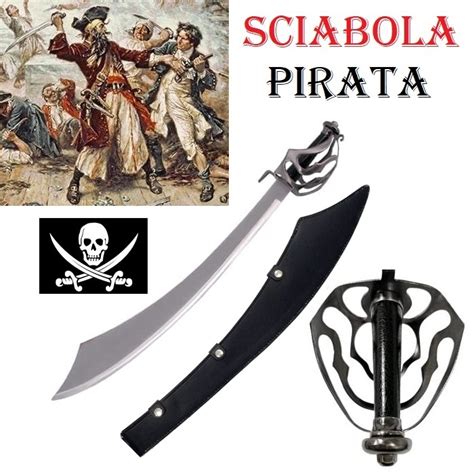 Sciabola Pirata Con Fodero Spada Storica Da Collezione Con Lama Curva