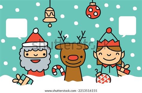 Santa Reindeer Elf Snow Christmas Vector Stock Vector Royalty Free 2213516155 Shutterstock